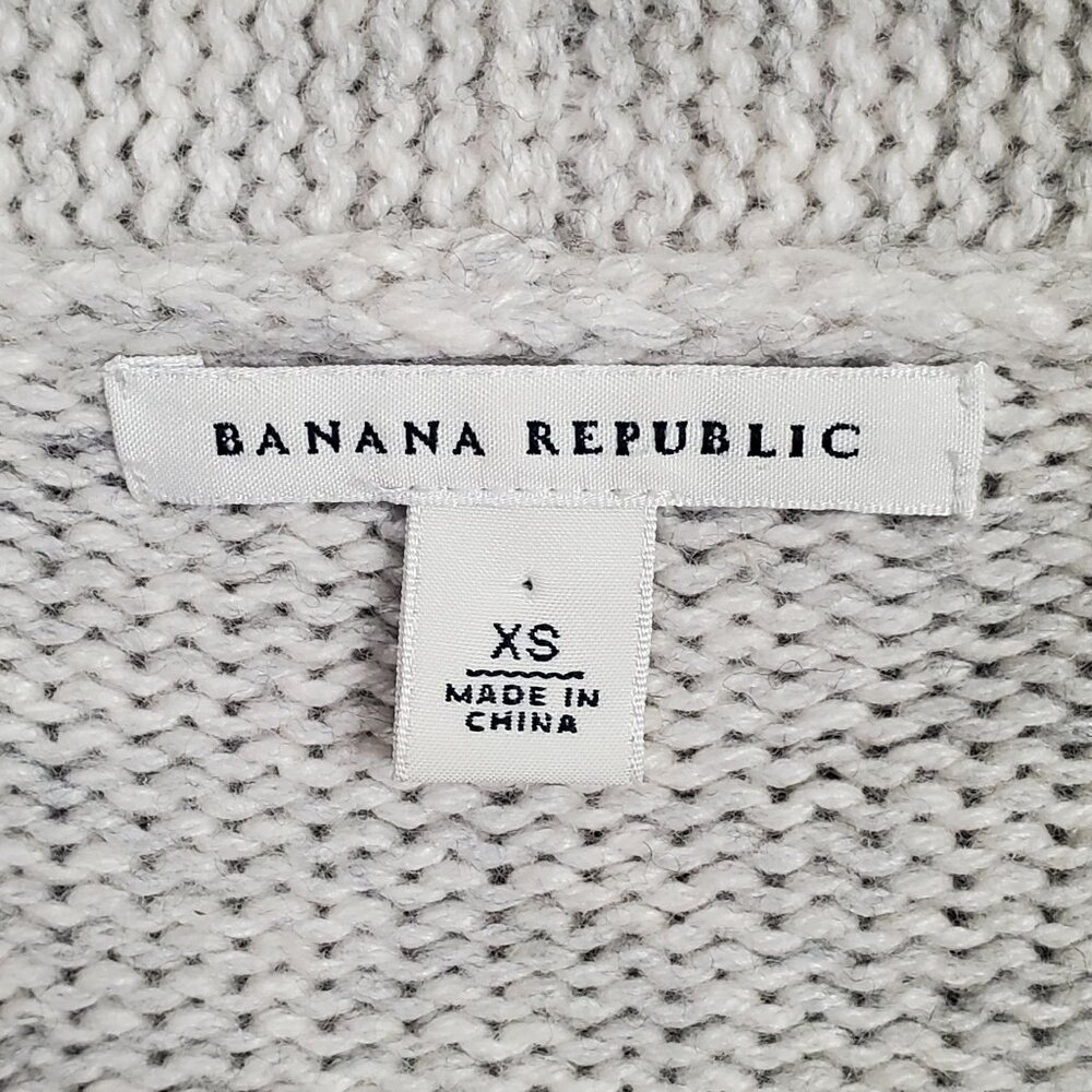 Banana Republic Womens XS Sweater Cable Knit Deep V Lambswool Cashmere Modal - Picture 4 of 11